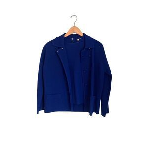 Vtg womens world knits 100% wool jacket an tank 2pc set size 12